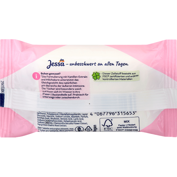 Intimpflegetücher Sanft & Frisch, Reisegröße Jessa