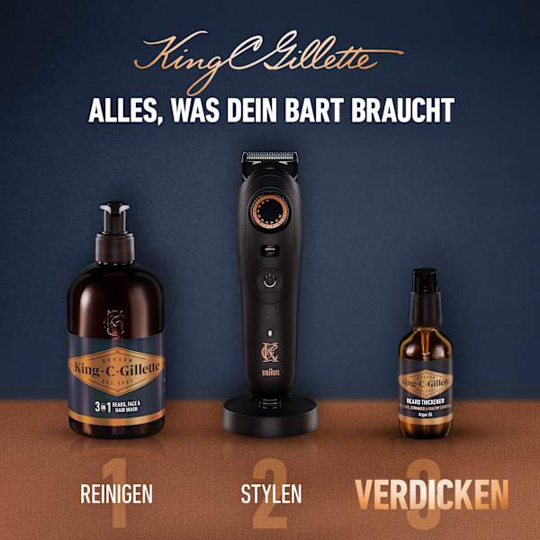 Bartvolumen Serum King. C. Gillette