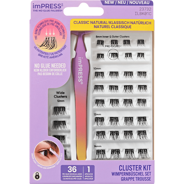 Künstliche Wimpern Set imPRESS Press-on Falsies Kit 01 KISS