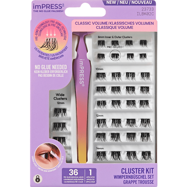 Künstliche Wimpern Set imPRESS Press-on Falsies Kit 02 KISS