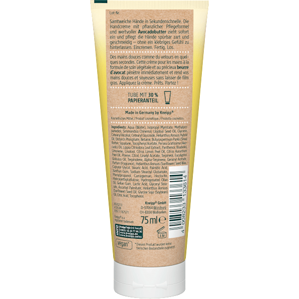 Handcreme Sekunden Zitronenverbene & Avocadobutter Kneipp
