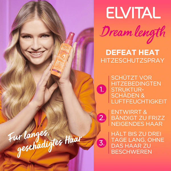 Hitzeschutzspray Dream Length, langes & glattes Haar L'ORÉAL PARiS ELVITAL
