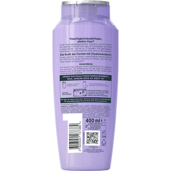 Shampoo Hydra Hyaluronic, feuchtigkeitsauffüllend L'ORÉAL PARiS ELVITAL
