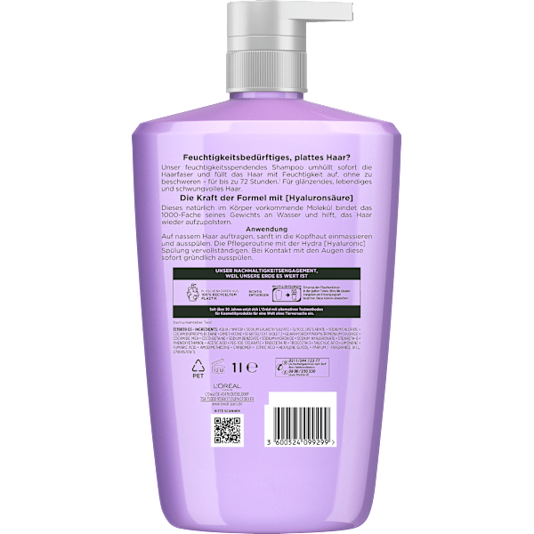 Shampoo Hydra Hyaluronic, feuchtigkeitsspendend L'ORÉAL PARiS ELVITAL