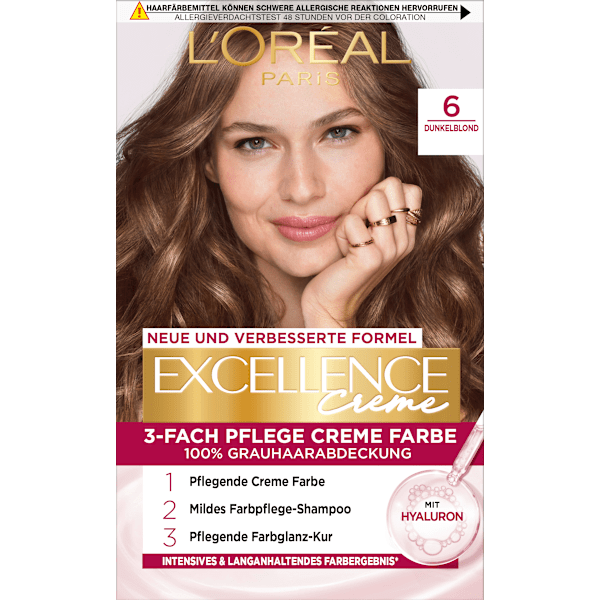 Haarfarbe 6 Dunkelblond L'ORÉAL PARiS EXCELLENCE Creme