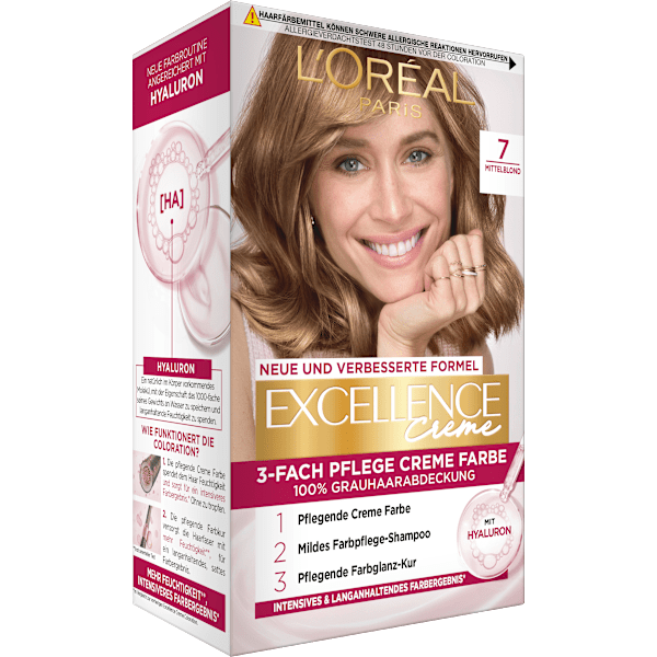 Haarfarbe 7 Mittelblond L'ORÉAL PARiS EXCELLENCE Creme