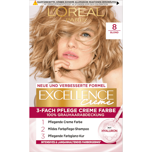 Haarfarbe 8 Blond L'ORÉAL PARiS EXCELLENCE Creme