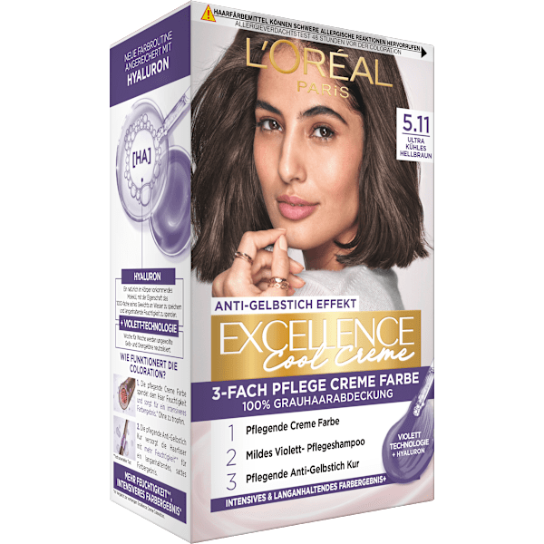 Haarfarbe Cool Creme 5.11 Ultra Kühles Hellbraun L'ORÉAL PARiS EXCELLENCE Creme