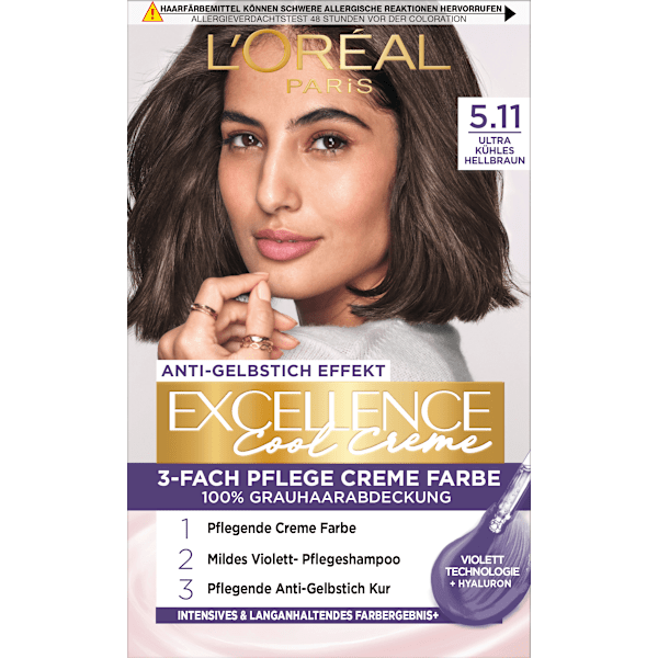 Haarfarbe Cool Creme 5.11 Ultra Kühles Hellbraun L'ORÉAL PARiS EXCELLENCE Creme