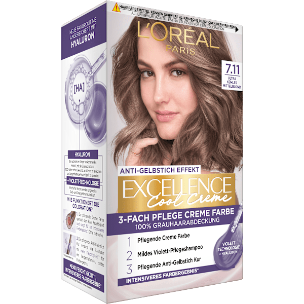Haarfarbe Cool Creme 7.11 Mittelblond L'ORÉAL PARiS EXCELLENCE Creme