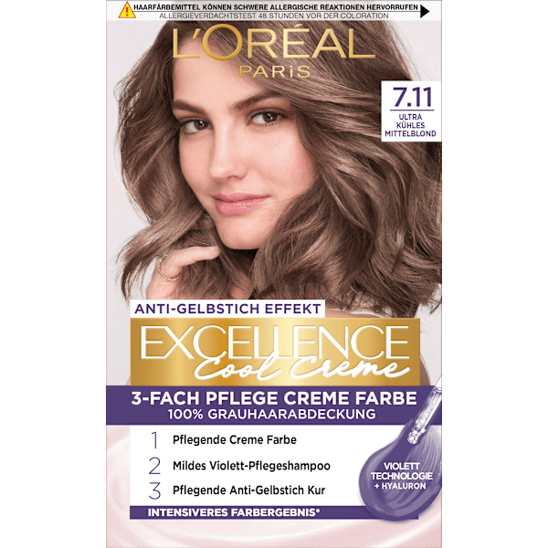 Haarfarbe Cool Creme 7.11 Mittelblond L'ORÉAL PARiS EXCELLENCE Creme