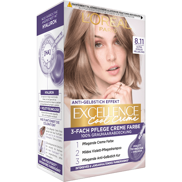Haarfarbe Cool Creme 8.11 Hellblond L'ORÉAL PARiS EXCELLENCE Creme