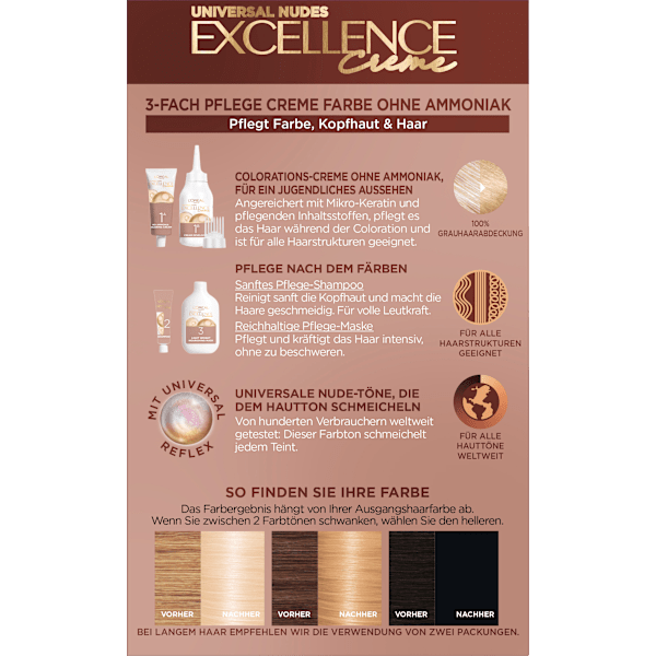 Haarfarbe Nude 10U helles Lichtblond L'ORÉAL PARiS EXCELLENCE Creme