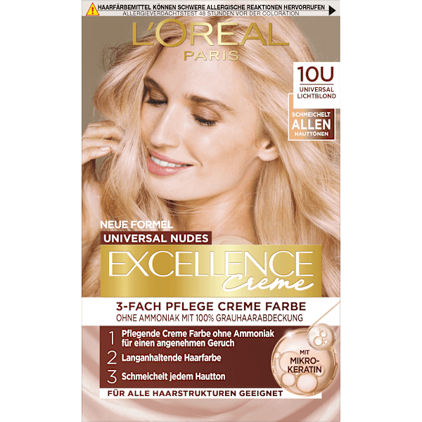 Haarfarbe Nude 10U helles Lichtblond L'ORÉAL PARiS EXCELLENCE Creme