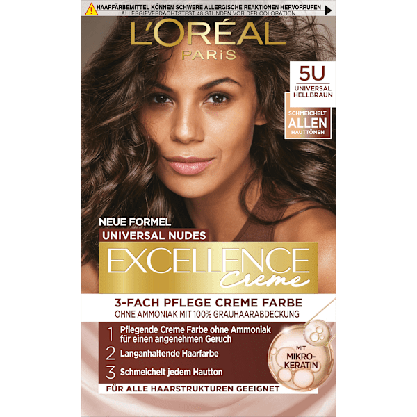 Haarfarbe Nude 5U Universal Hellbraun L'ORÉAL PARiS EXCELLENCE Creme