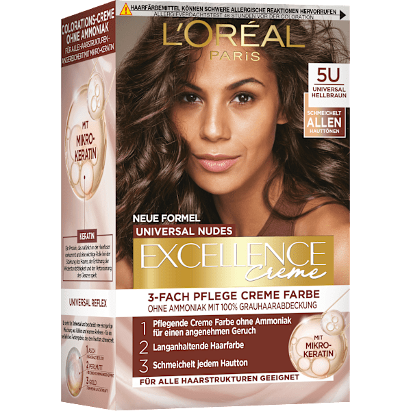 Haarfarbe Nude 5U Universal Hellbraun L'ORÉAL PARiS EXCELLENCE Creme