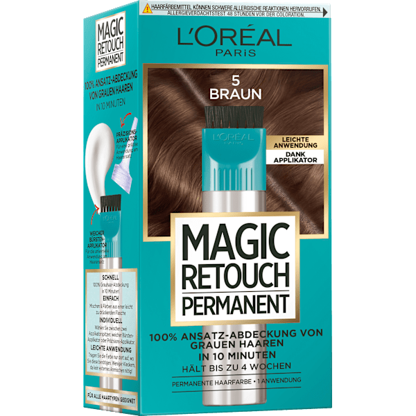 Ansatzset zur Abdeckung von grauem Haar, 5 Braun L'ORÉAL PARiS MAGIC RETOUCH