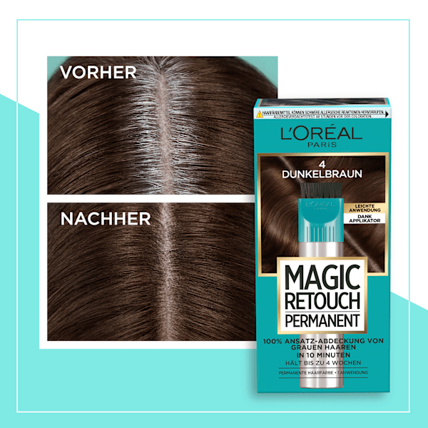 Ansatzset zur Abdeckung von grauem Haar, 6 Hellbraun L'ORÉAL PARiS MAGIC RETOUCH