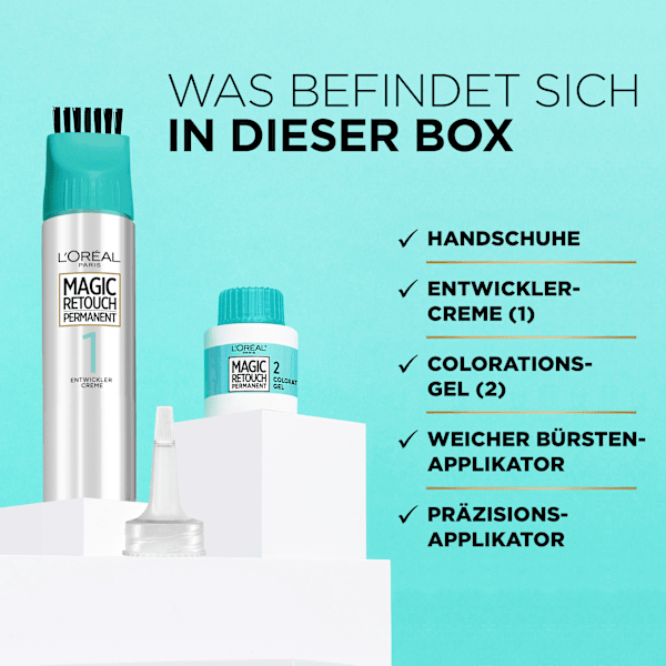Ansatzset zur Abdeckung von grauem Haar, 7 Dunkelblond L'ORÉAL PARiS MAGIC RETOUCH