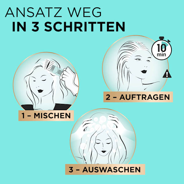 Ansatzset zur Abdeckung von grauem Haar, 7 Dunkelblond L'ORÉAL PARiS MAGIC RETOUCH