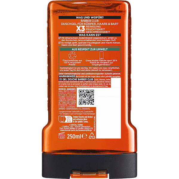 Duschgel Barber Club 3in1 L'ORÉAL PARiS MEN EXPERT