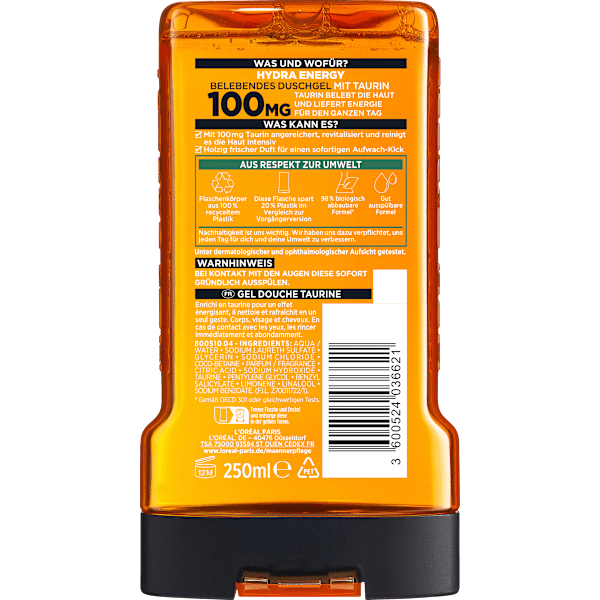 Duschgel Hydra Energy mit Taurin, Aufwach-Kick L'ORÉAL PARiS MEN EXPERT