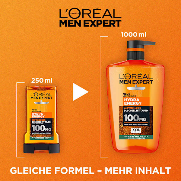 Duschgel Hydra Energy mit Taurin, Aufwach-Kick L'ORÉAL PARiS MEN EXPERT