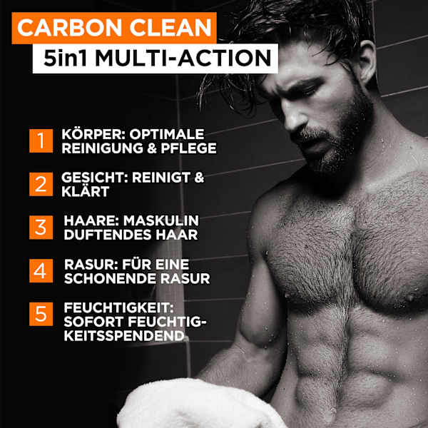 Duschgel Pure Carbon mit Karbon, Multi Action 5in1 L'ORÉAL PARiS MEN EXPERT