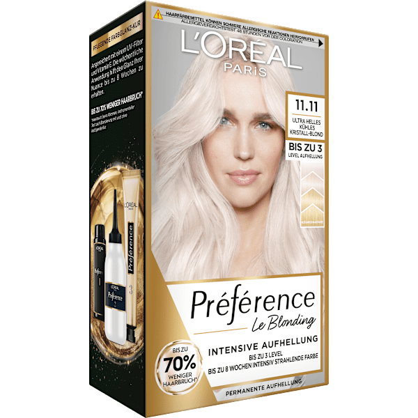 Haarfarbe 11.11 Ultra Helles Kühles Kristall-Blond L'ORÉAL PARiS PRÉFÉRENCE