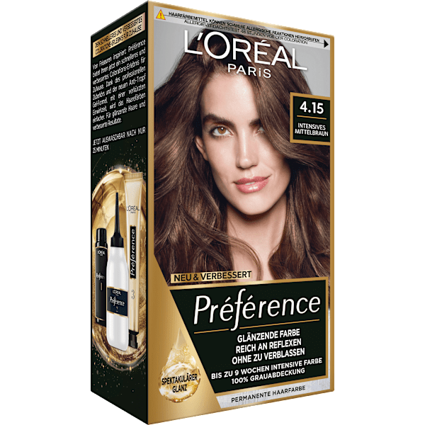 Haarfarbe 4.15 Intensives Mittelbraun L'ORÉAL PARiS PRÉFÉRENCE