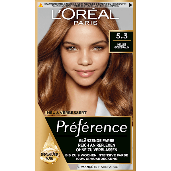 Haarfarbe 5.3 Helles Goldbraun L'ORÉAL PARiS PRÉFÉRENCE