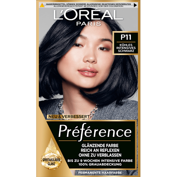 Haarfarbe P11 Kühles Intensives Schwarz L'ORÉAL PARiS PRÉFÉRENCE