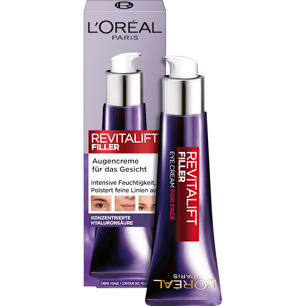 Augencreme + Gesicht Revitalift Filler, Hyaluronsäure L'ORÉAL PARiS REVITALIFT
