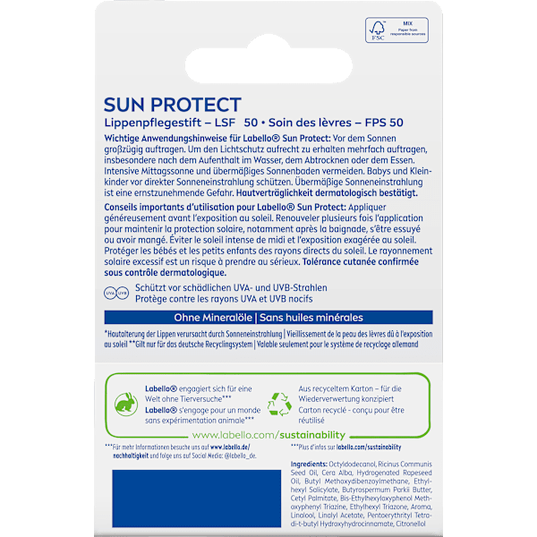 Lippenpflegestift sun protect LSF 50+ Labello
