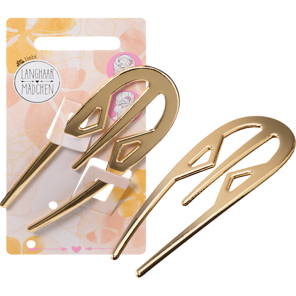 Haar-Pin Gold-Optik LANGHAARMÄDCHEN