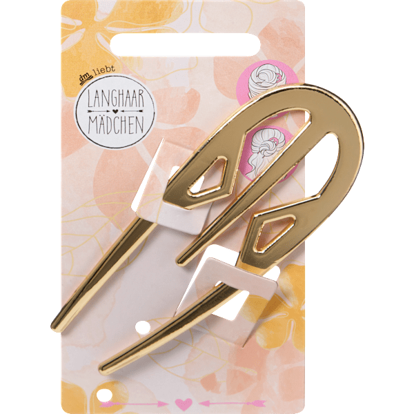 Haar-Pin Gold-Optik LANGHAARMÄDCHEN