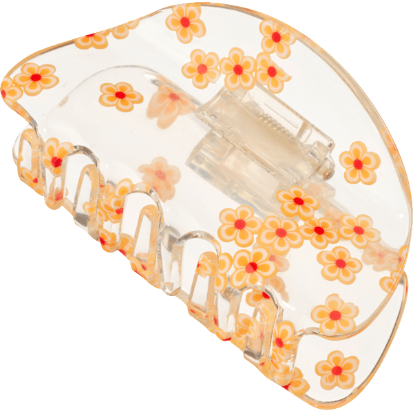 Haarklammer mit Blumen, transparent LANGHAARMÄDCHEN