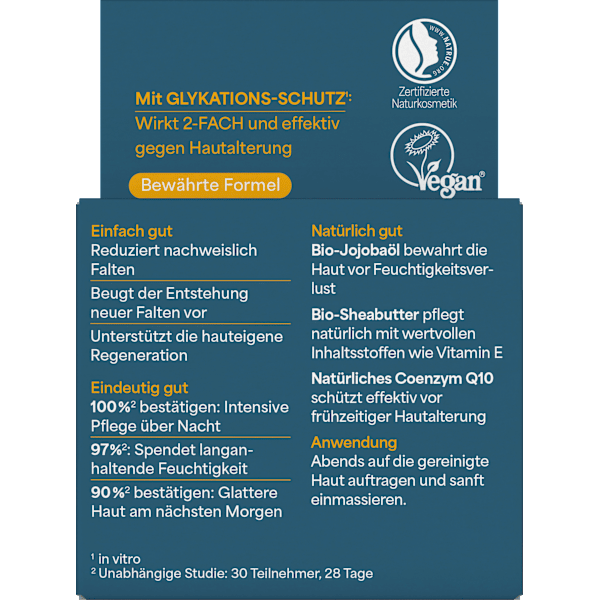 Anti Falten Nachtcreme Q10 Basis Sensitiv lavera NATURKOSMETIK