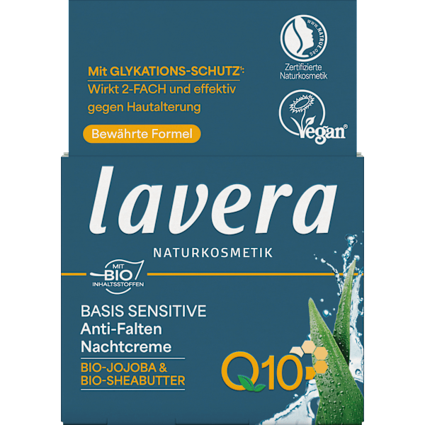 Anti Falten Nachtcreme Q10 Basis Sensitiv lavera NATURKOSMETIK