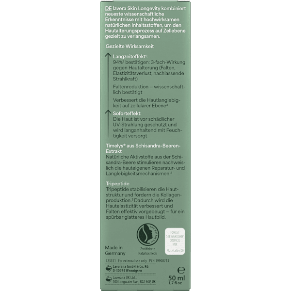 Gesichtscreme Skin Longevity lavera NATURKOSMETIK
