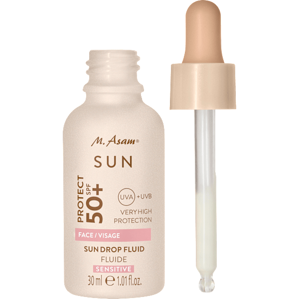 Sonnenfluid Gesicht sensitiv, sun drop fluid, LSF 50+ M. Asam
