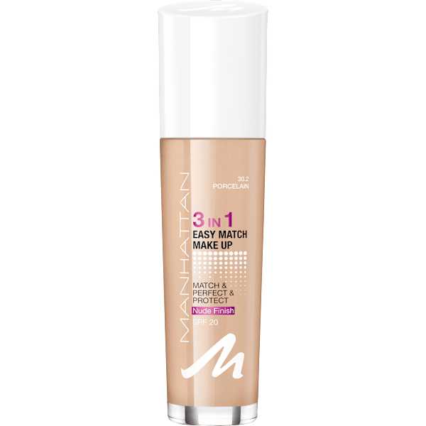 Foundation 3in1 Easy Match Porcelain  30.2, LSF 20 MANHATTAN Cosmetics