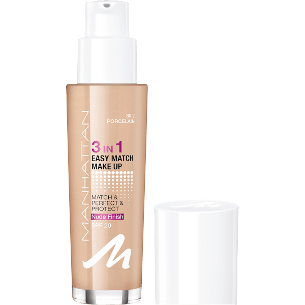Foundation 3in1 Easy Match Porcelain  30.2, LSF 20 MANHATTAN Cosmetics