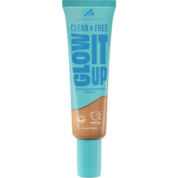 Foundation Clean & Free Glow It Up Skin Tint 34 Soft Beige MANHATTAN Cosmetics