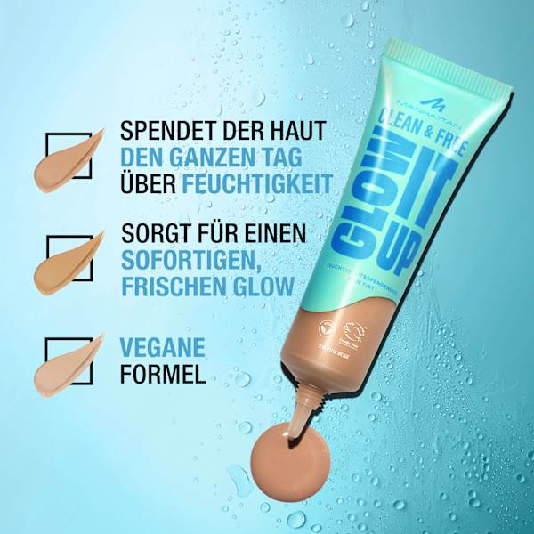 Foundation Clean & Free Glow It Up Skin Tint 34 Soft Beige MANHATTAN Cosmetics