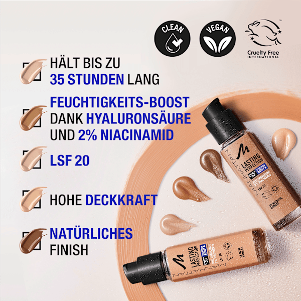 Foundation Lasting Perfection 55 Rose Vanilla LSF 20 MANHATTAN Cosmetics