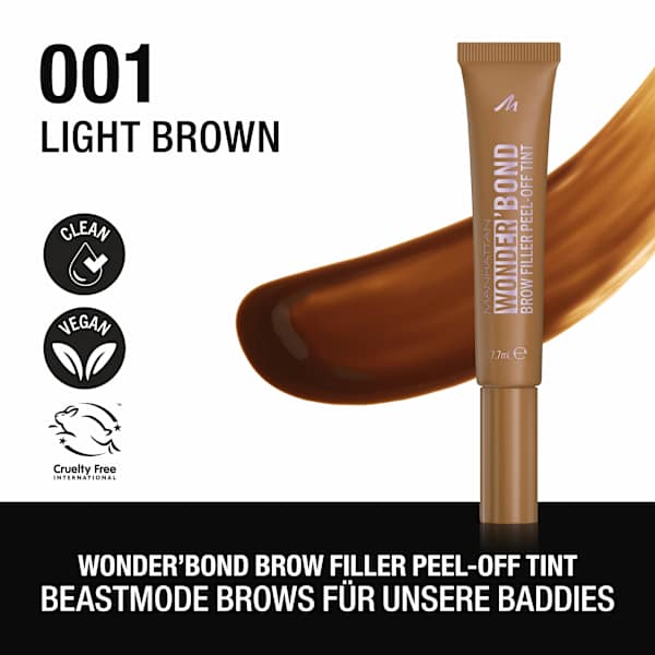 Peel-Off Augenbrauenfarbe Wonder ´Bond Brow Filler Peel-Off Tint 001 Medium MANHATTAN Cosmetics