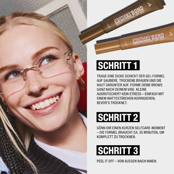 Peel-Off Augenbrauenfarbe Wonder ´Bond Brow Filler Peel-Off Tint 002 Medium Brown MANHATTAN Cosmetics