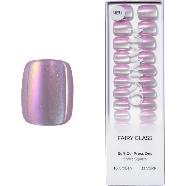 Künstliche Nägel Soft Gel Press Ons Fairy Glass Short Square Maniko