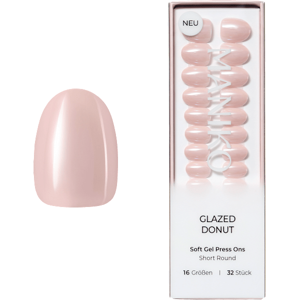 Künstliche Nägel Soft Gel Press Ons Glazed Donut Short Round Maniko
